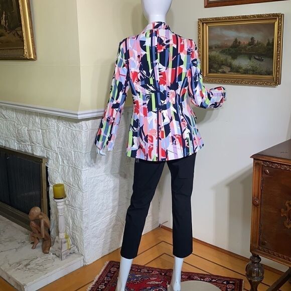 NWT DG2 Diane Gilman Fitted Single Breasted Multi Coloured Jacket - Picture 6 of 16